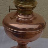 All pink copper kerosene lamp and its glass