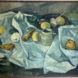 Nature morte,  huile sur toile signée Pierre Buquet, XXème