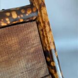 Antique bamboo wardrobe with mirror — exotic style, late 19th century