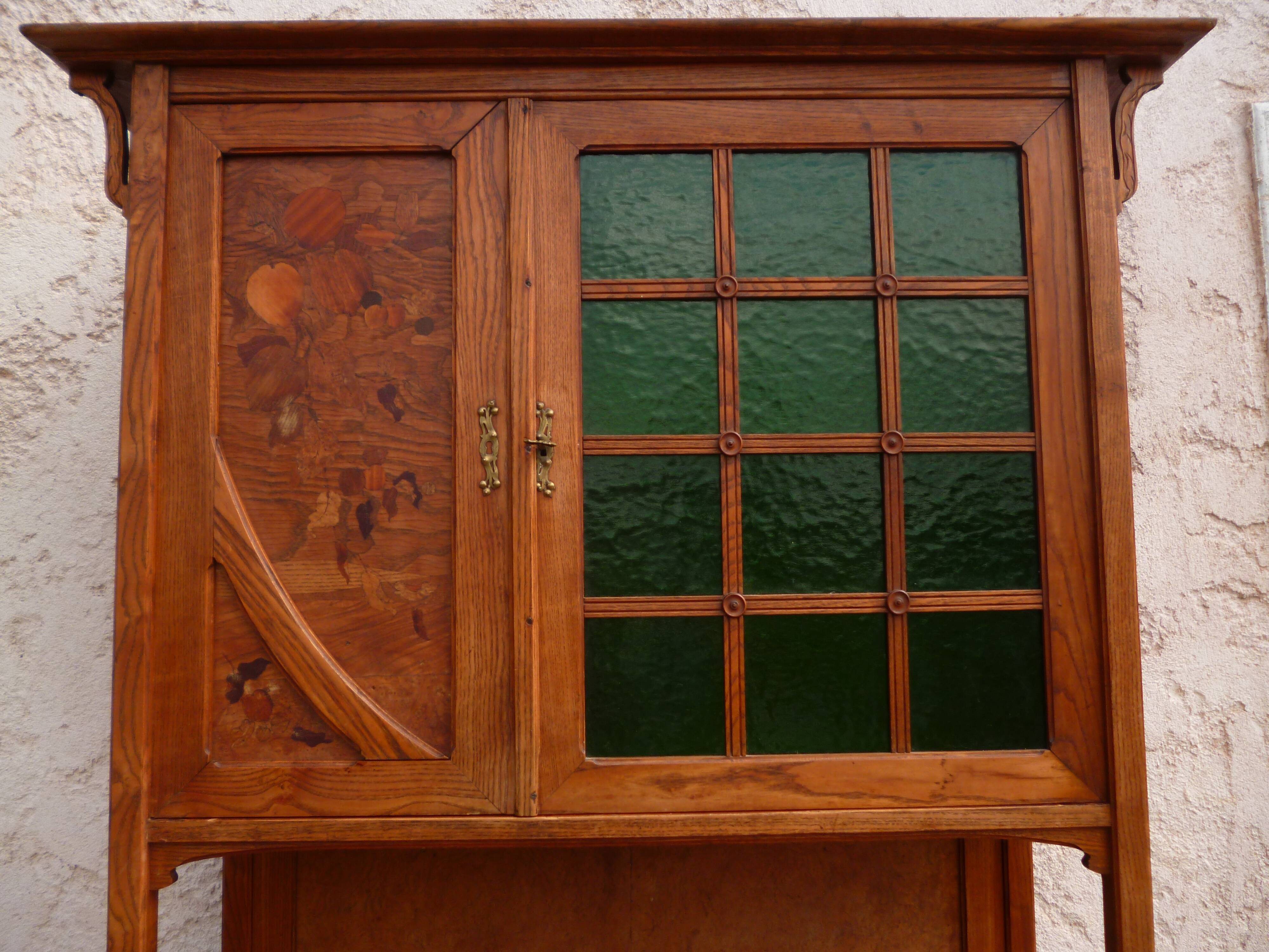 Two-body Art Nouveau buffet with Marquetry