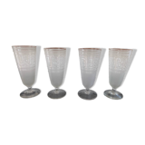 Lot de 4 verres anciens gravés Art Déco