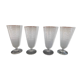 Lot de 4 verres anciens gravés Art Déco