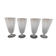 Lot de 4 verres anciens gravés Art Déco