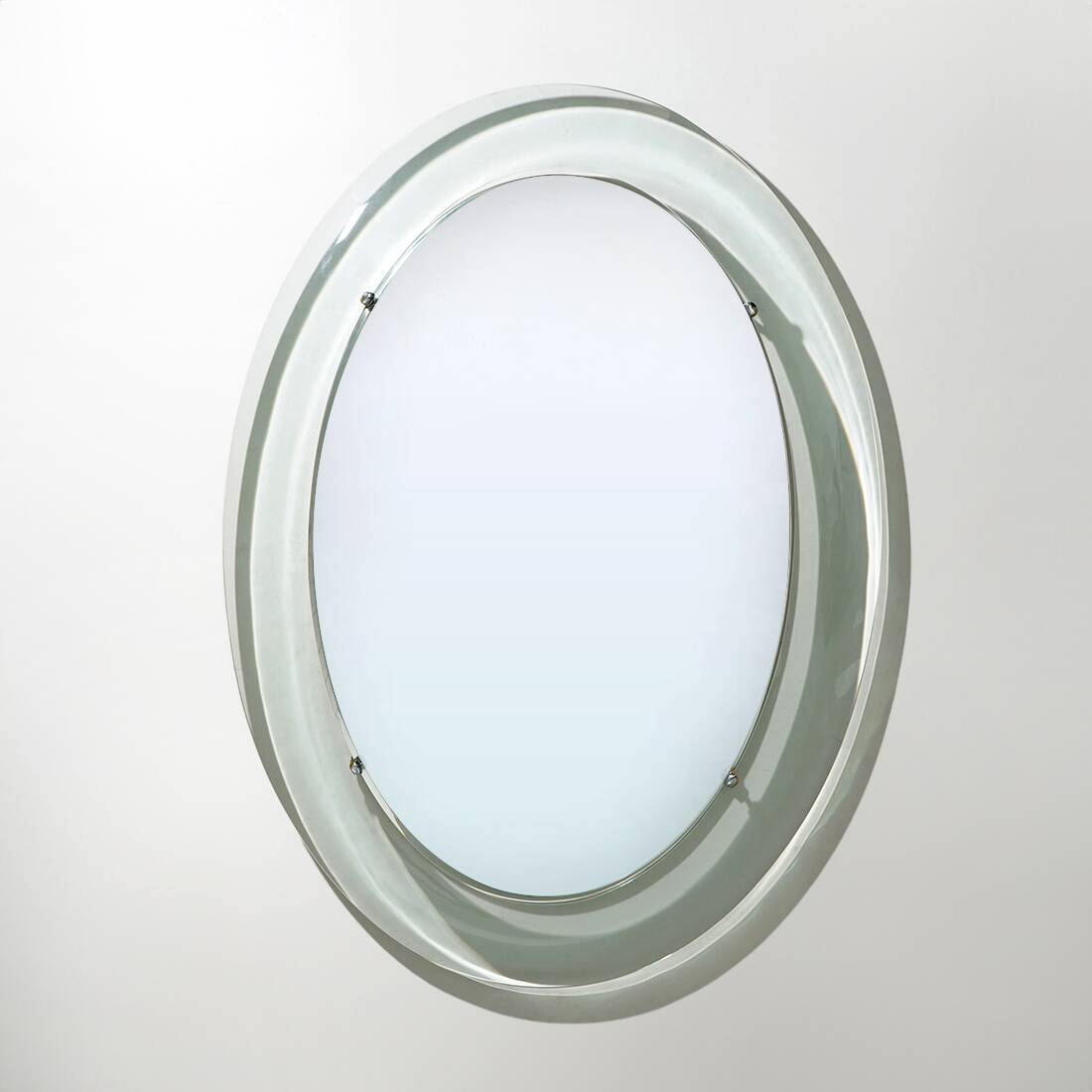Wall mirror with curved glass frame by Metalvetro, 1970s