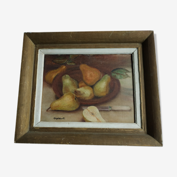 Still life with pears