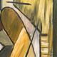 Huile sur panneau d'origine suédoise – « Composition abstraite » – Signée – Vintage