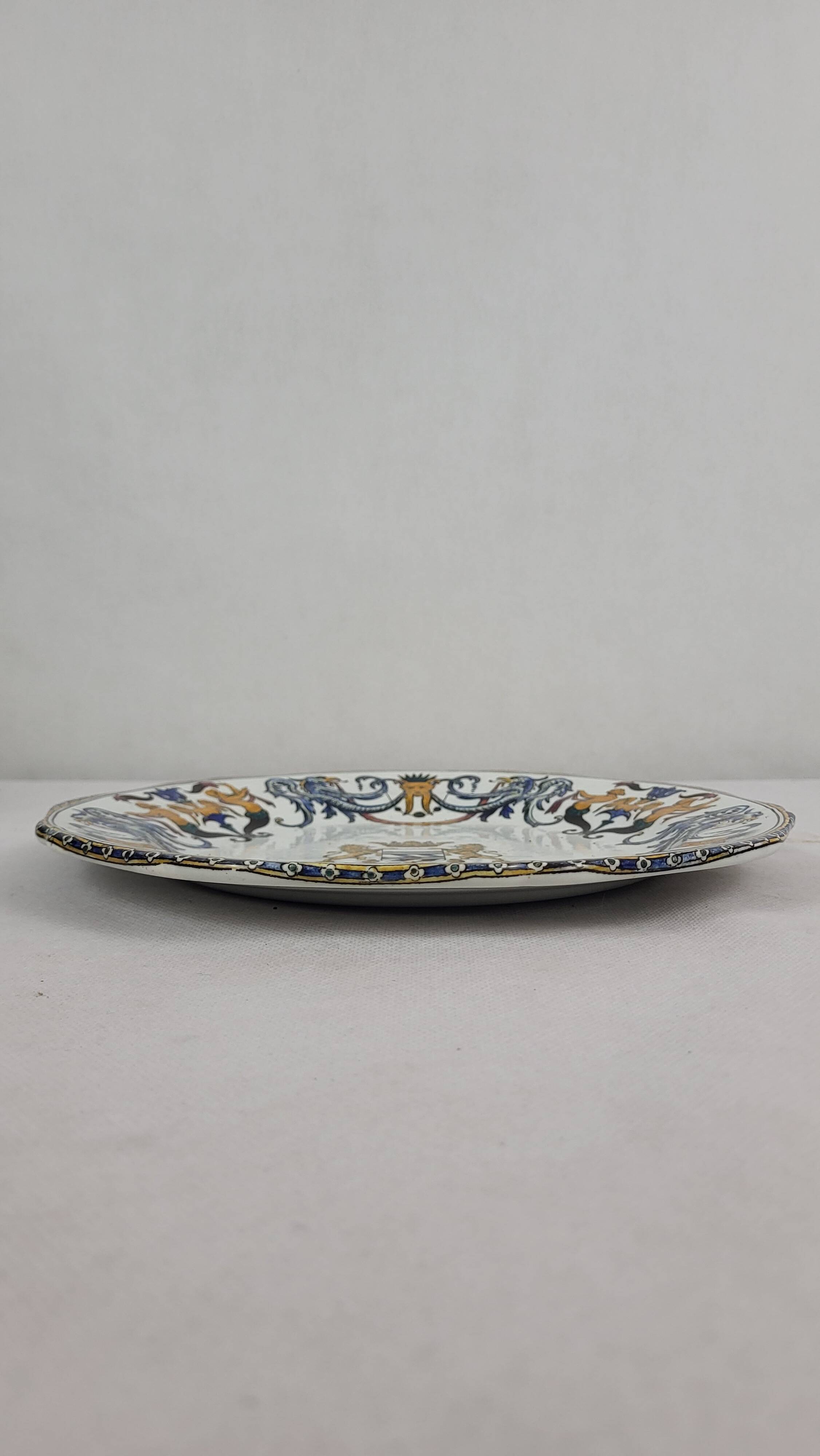 19th century Gien earthenware plate