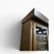 Robust vintage wooden display cabinet