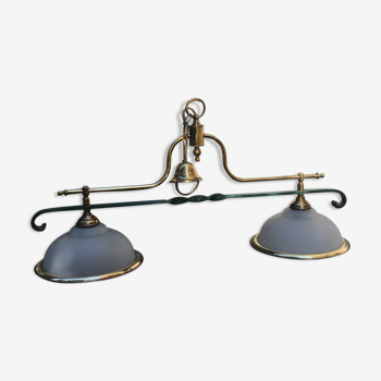 Great hanging double glass, iron and brass.