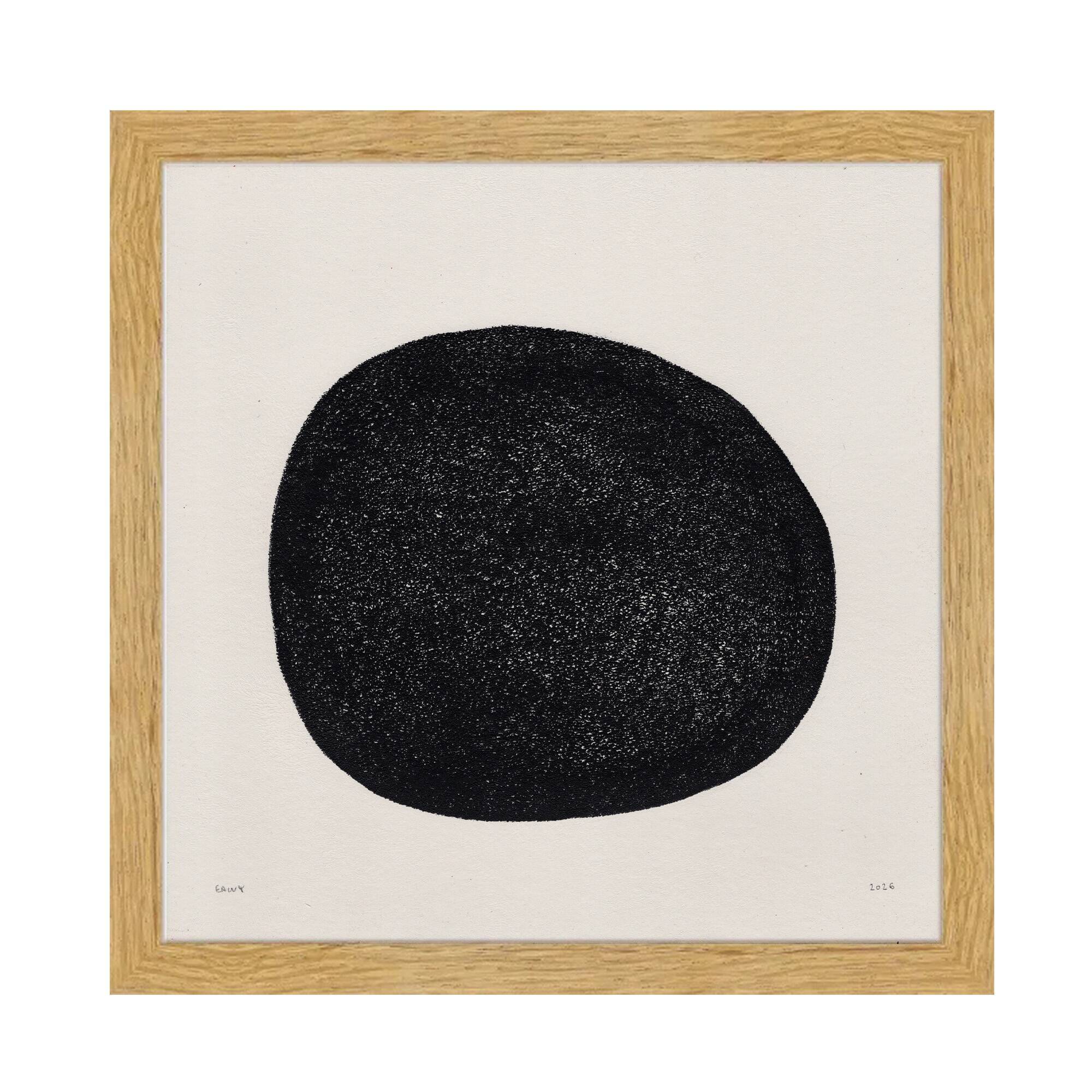 Collection of 5 black paintings on paper signed Eawy.