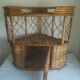 Vintage corner rattan shelf