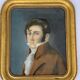 Watercolor on paper portrait 1830 man with the frock coat