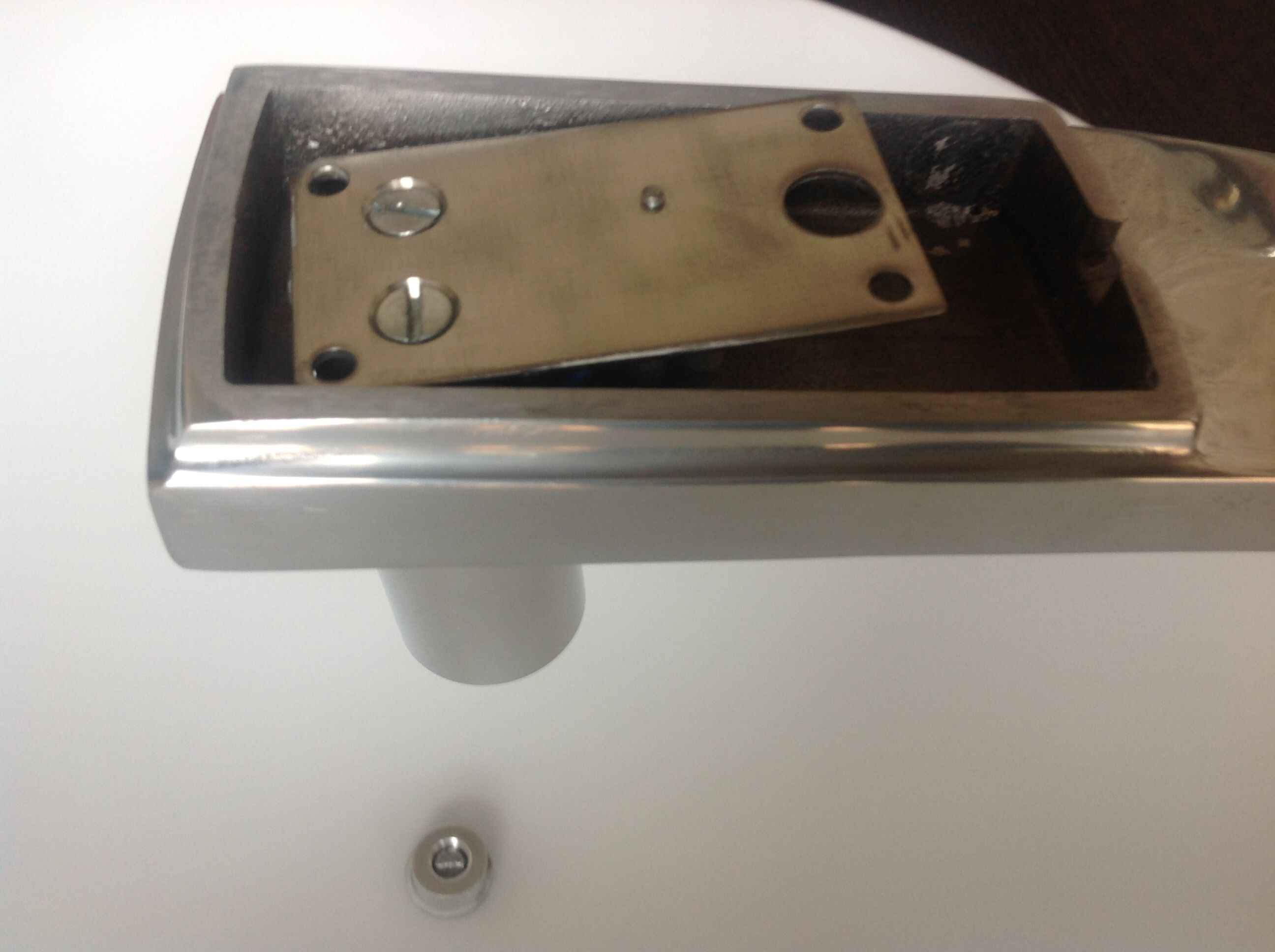 Circular frosted glass wall lamp and aluminum headband by Vetri Murano, vintage 70s-80s