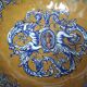 Gien earthenware bowl with handles, Francois I decor, 1860