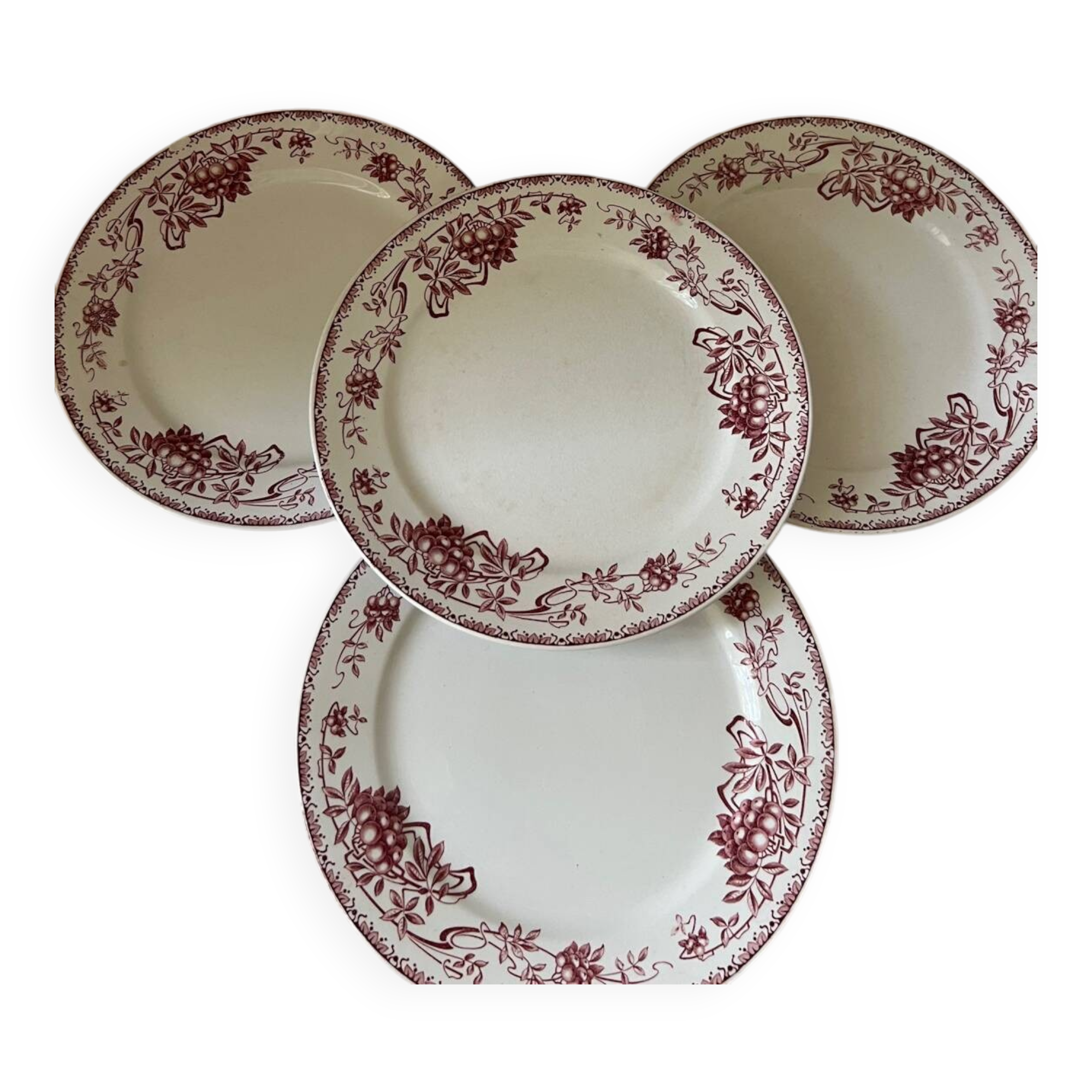 Ensemble assiettes Terre de Fer décor Sorbier Boch Frères Kéramis