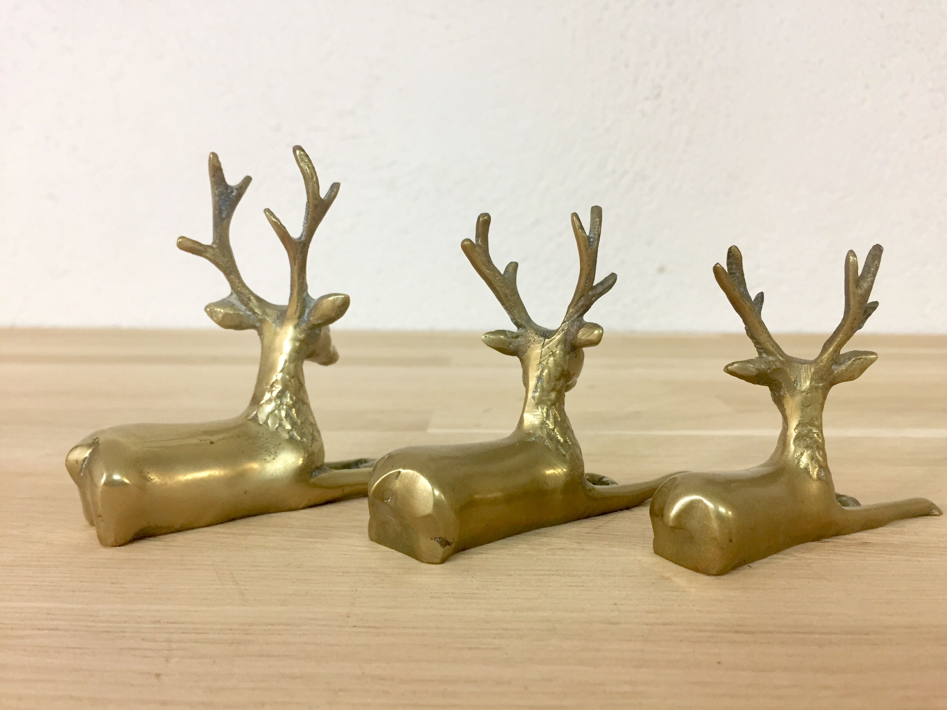 Trio deer brass vintage 1970