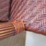 Woven rattan armchair, 1980s