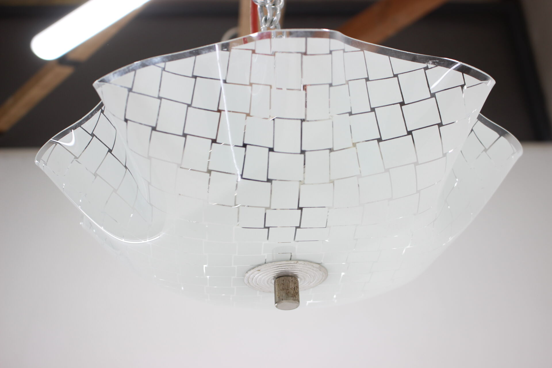 1970s Glass Pendant Lamp, Czechoslovakia