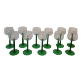 Alsatian glasses with green stems. 1970s
