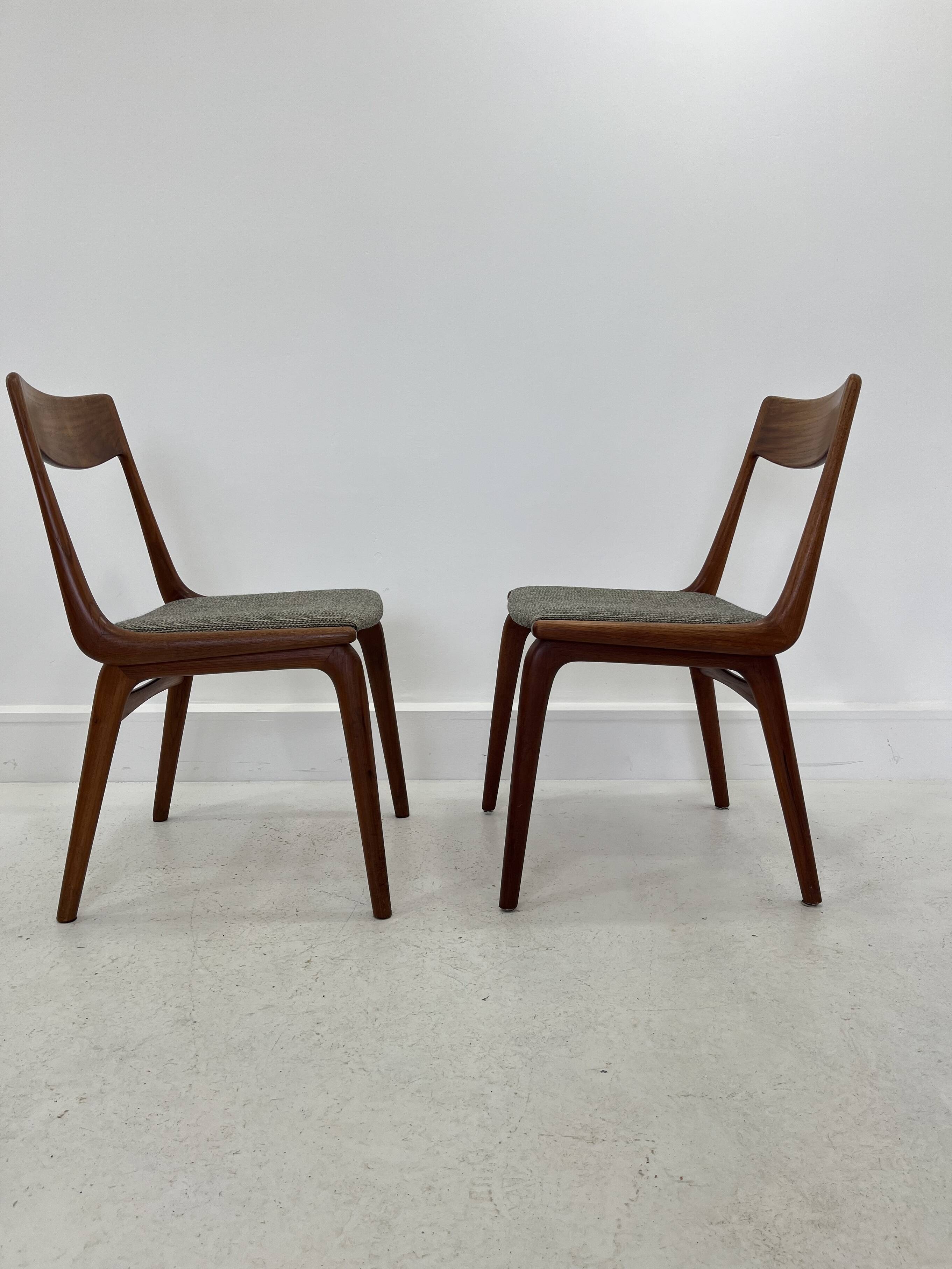 Teak Boomerang Dining Chairs by A.E.Christensen set of 2