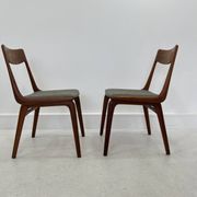 Chaises de salle à manger en teck Boomerang par A.E. Christensen, ensemble de 2.