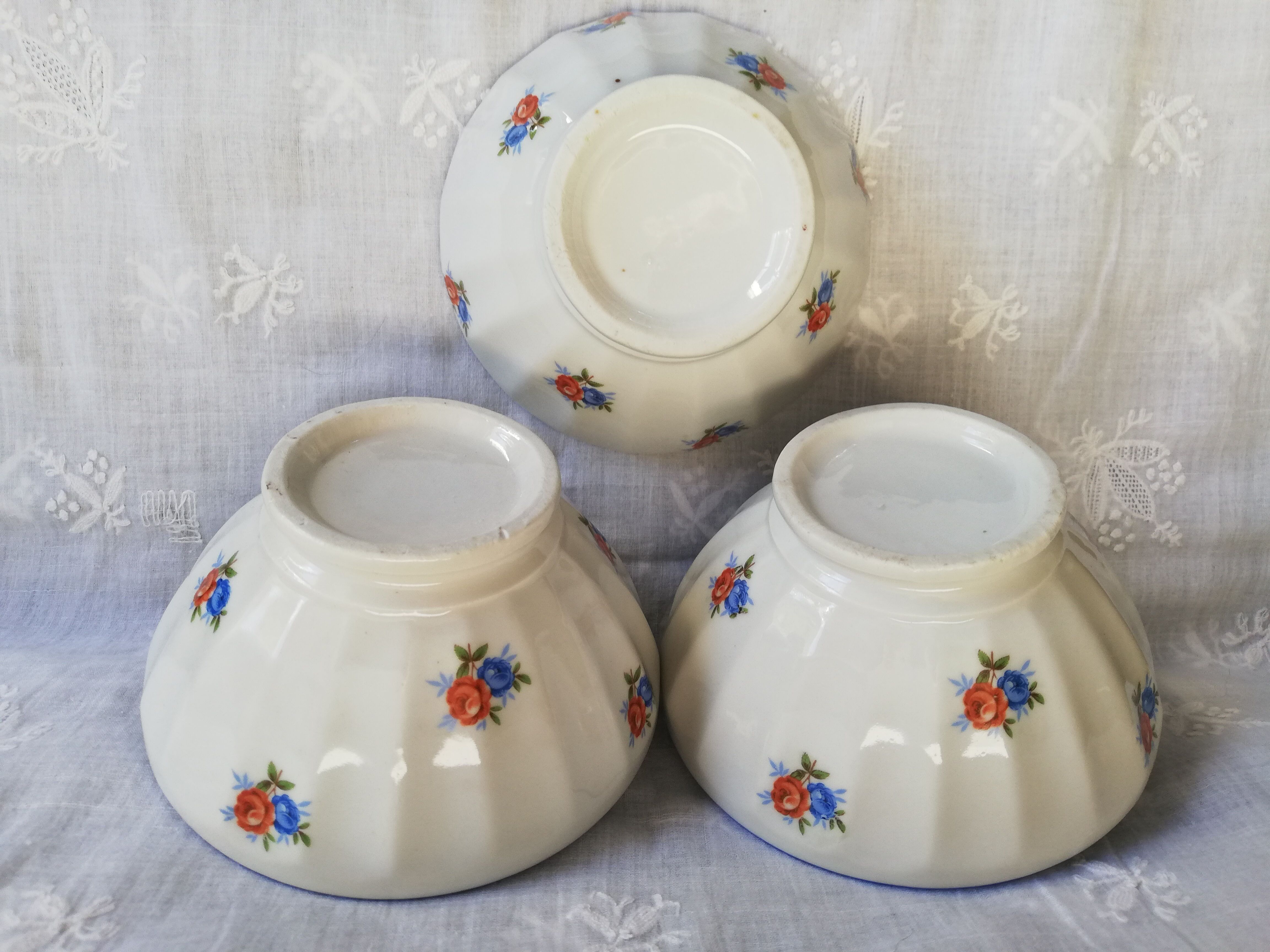 Set 3 bols fleuris