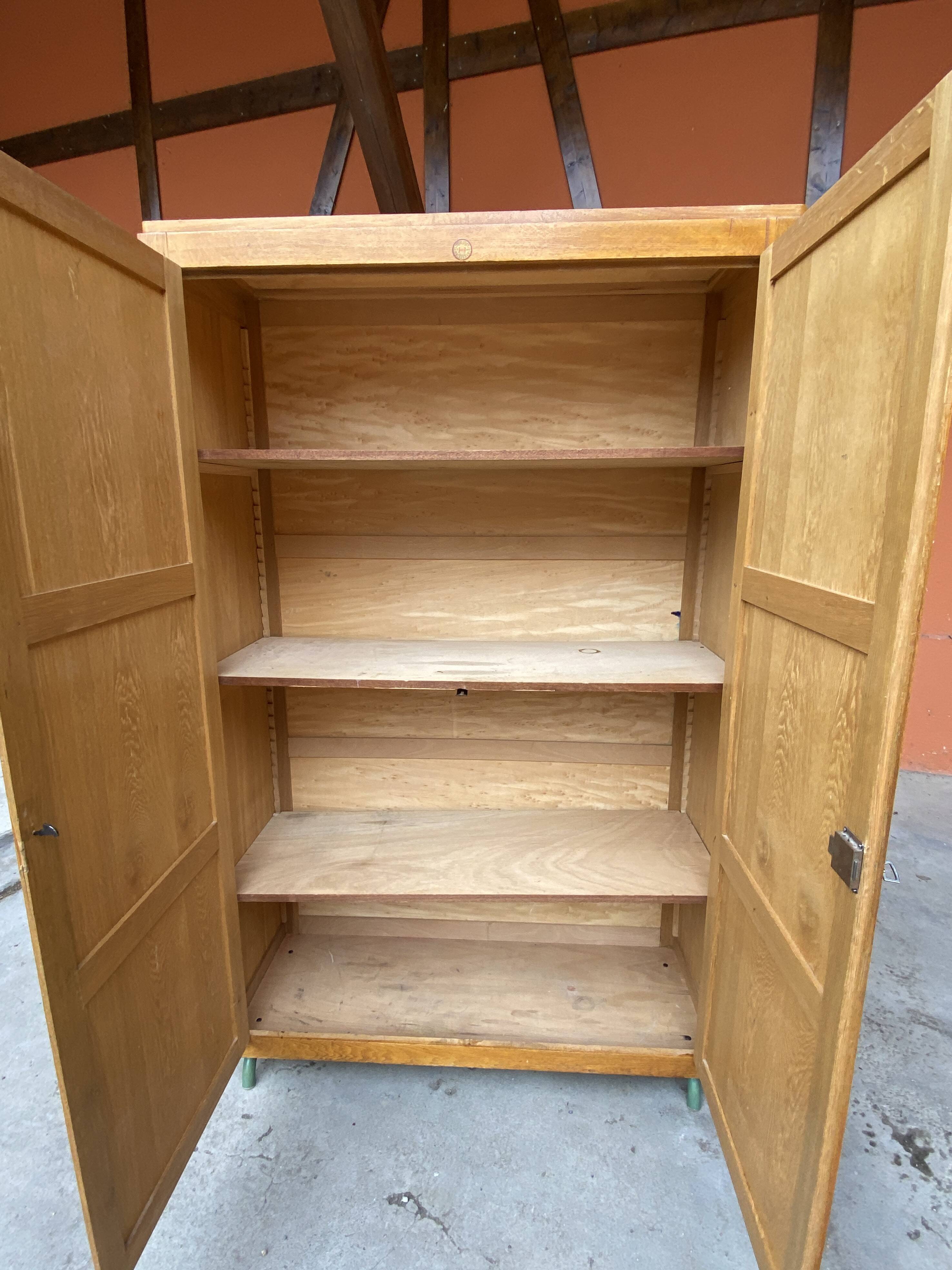 Mid Century vintage school wardrobe, Mullca Delagrave Scandinavian style, 1960s