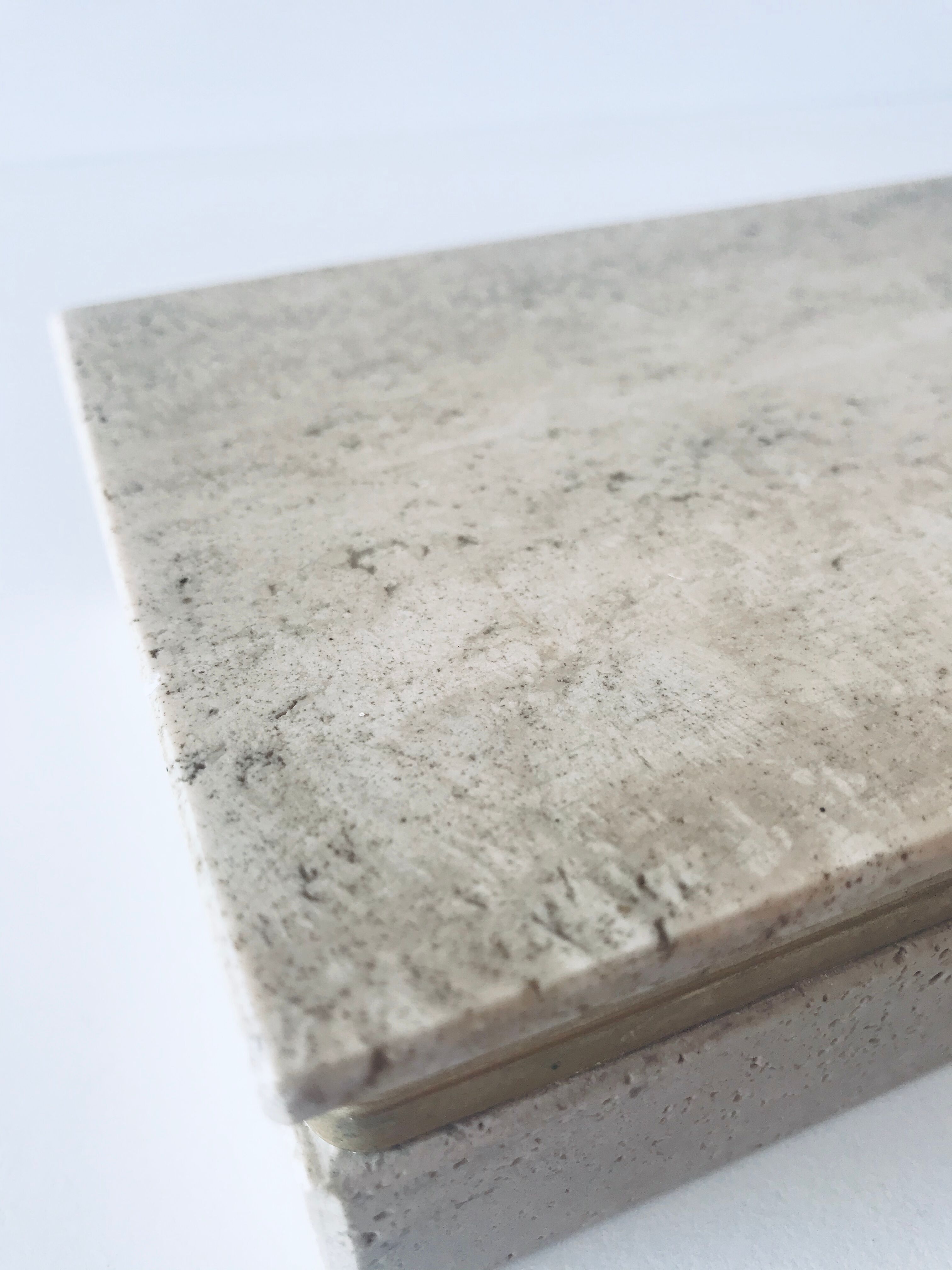 Travertine and brass box