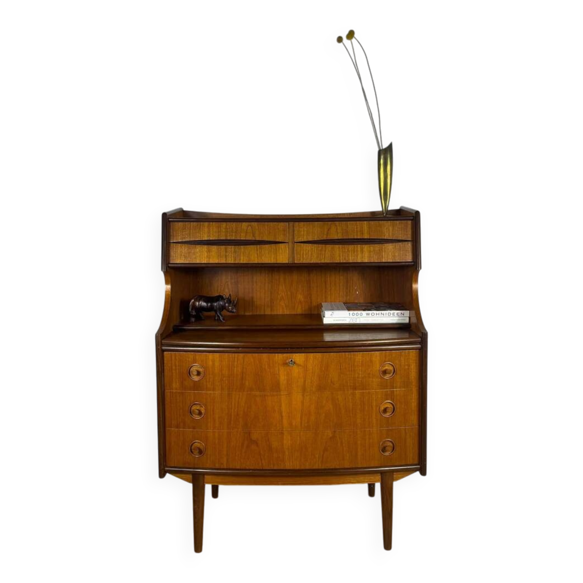 Danish teak cabinet with drawers and pull-out secretary desk – 1960