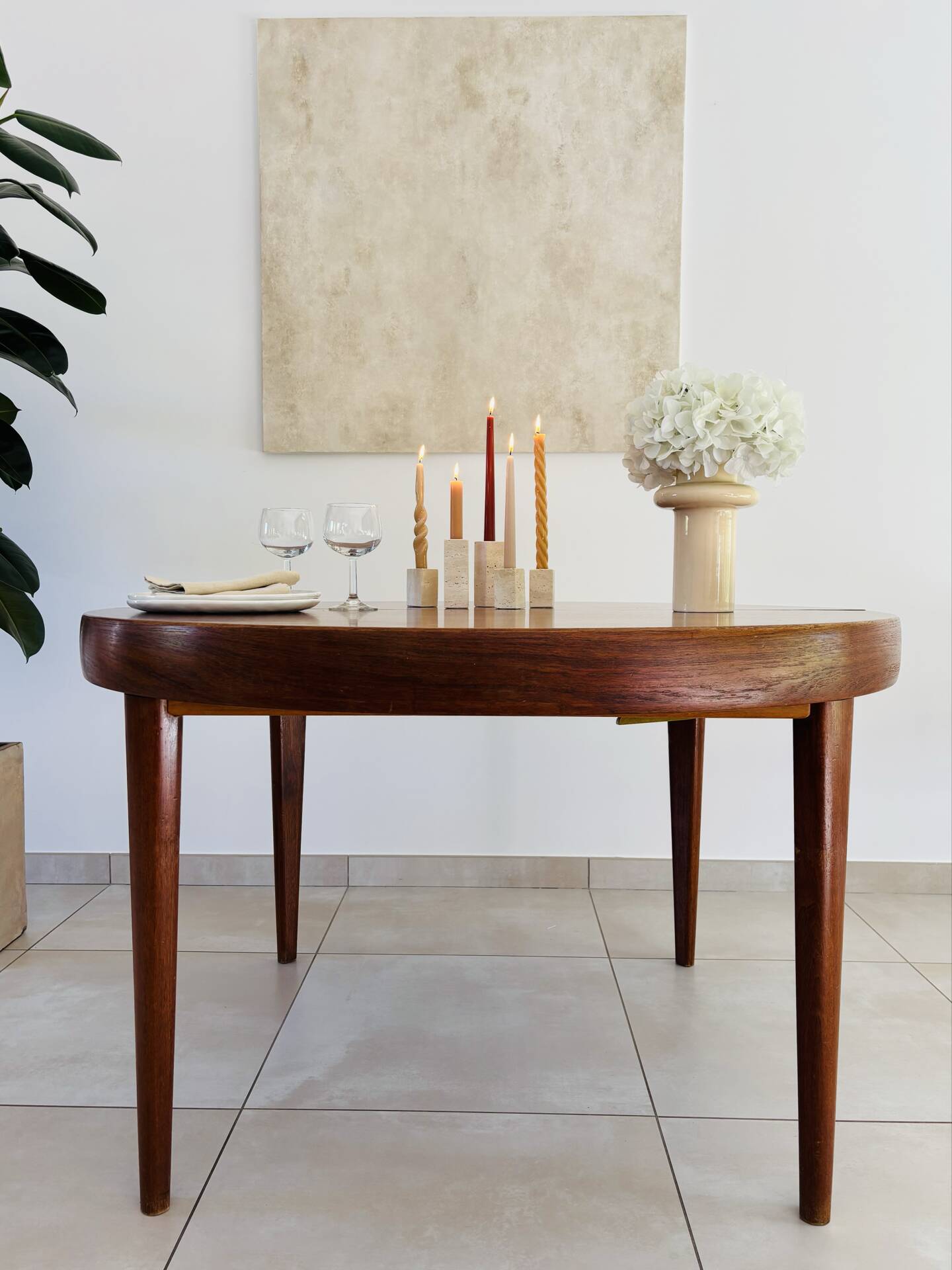 Table à manger vintage scandinave Baumann 