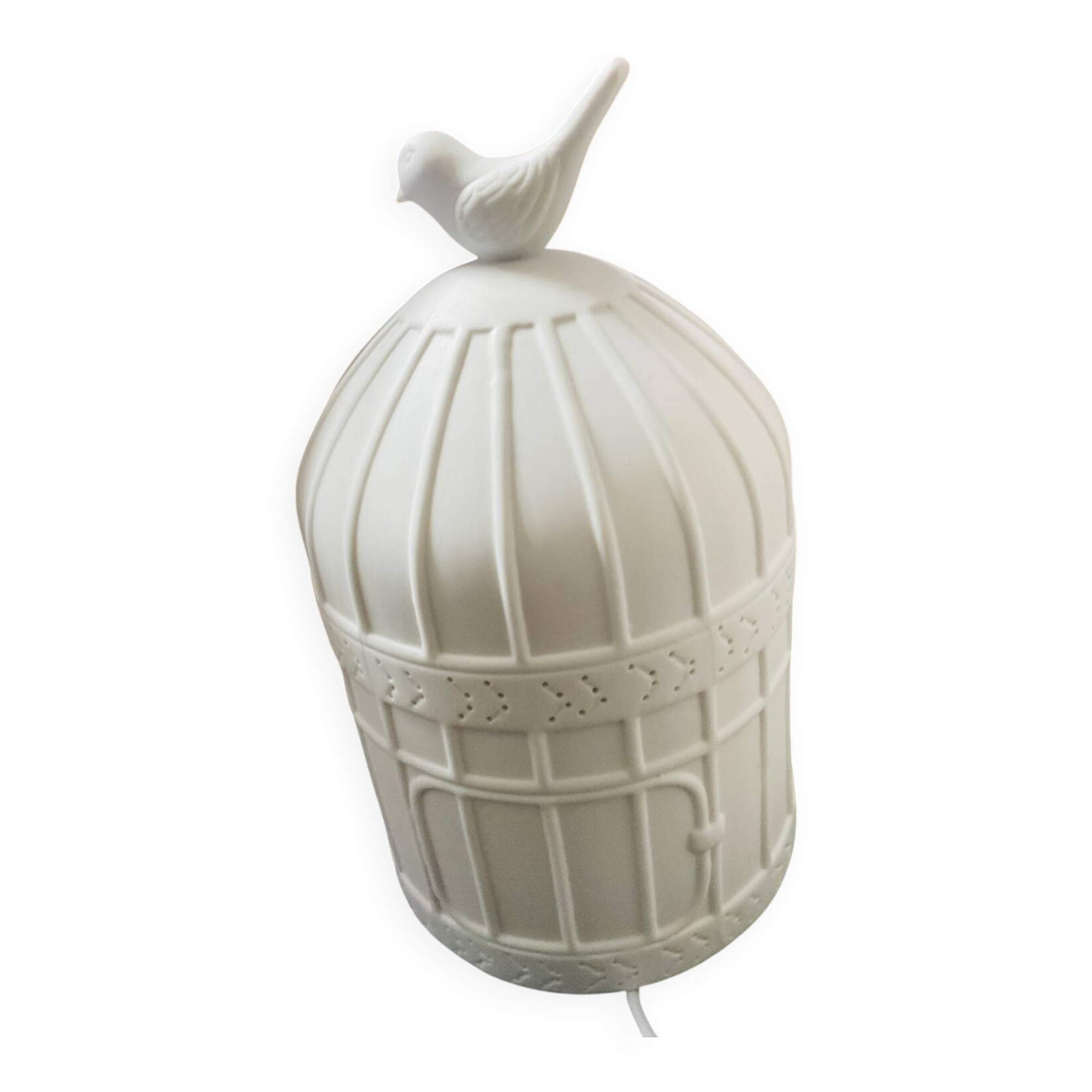 Lampe cage en porcelaine