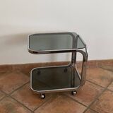 Coffee table or serving trolley on wheels. 1970. Space age.