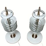 Pair danish scandinavian space age architectural table lamps