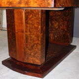 Art deco table in mahogany and elm magnifying glass circa 1930
