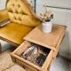 Restored vintage bench – “chat” furniture with integrated drawer