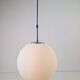 Sphere Pendant in White Satin Opal Glass from Glashütte Limburg, 1970