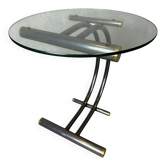Table d'appoint en chrome au design vintage