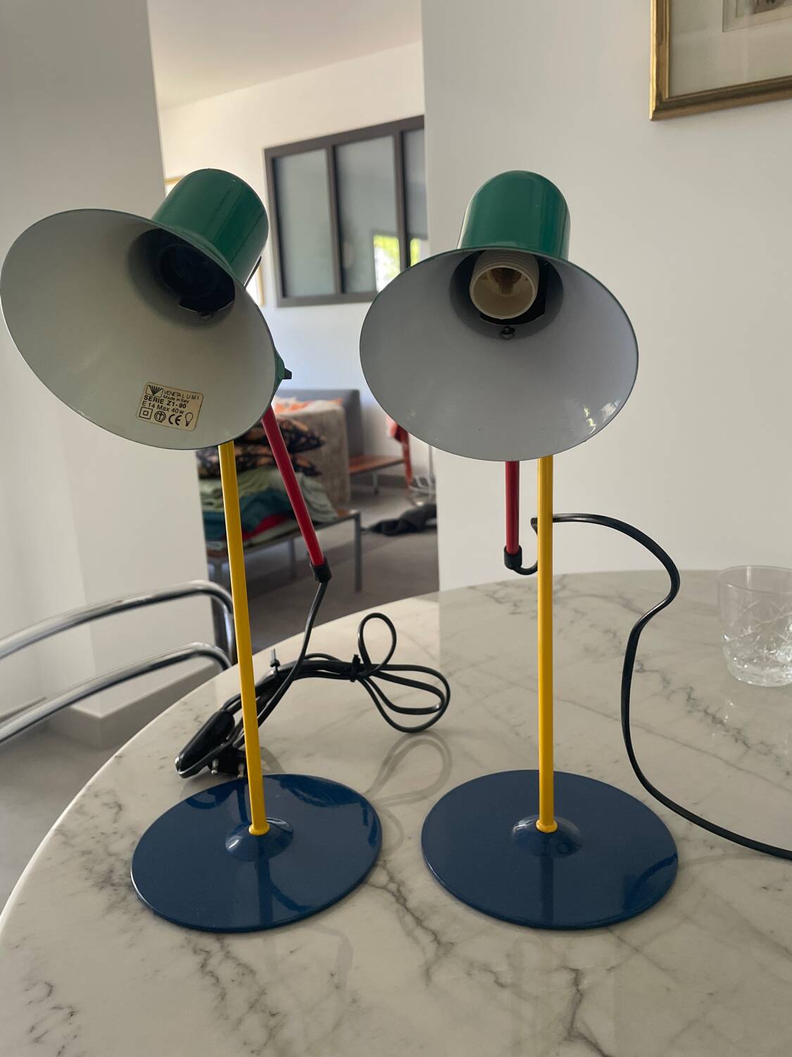 Pair of Veneta Lumi table lamps from the 90s