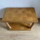 Table d’appoint Art déco à deux plateaux, placage damier et filets de