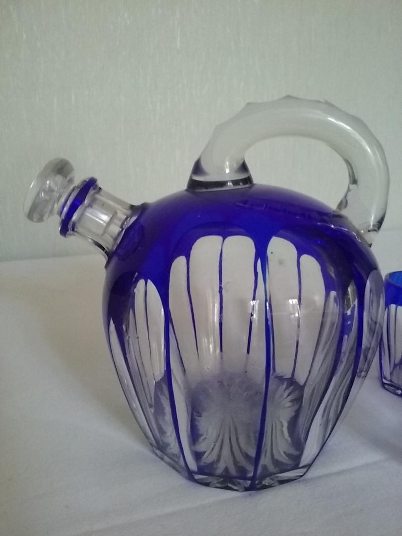 Art Deco glass liquor service