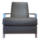 1970s steel and leather designer armchair
