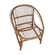 Vintage armchair basket or rattan shell 1960
