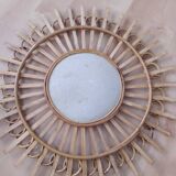 Vintage bamboo mirror 64cm