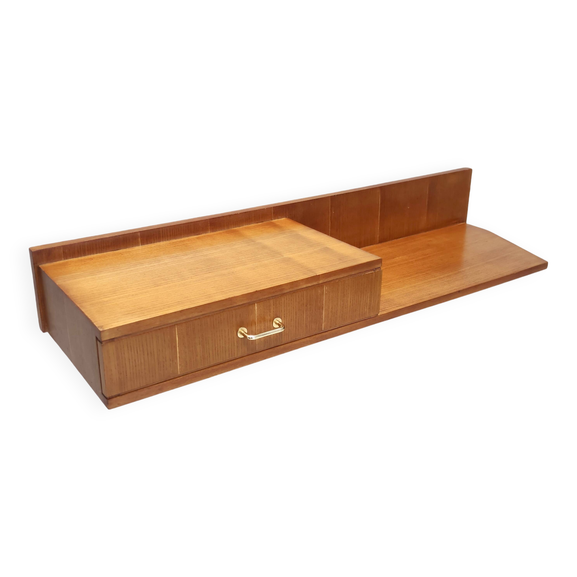 Beech and Durmast Wall-Mounted Console Table, Italy