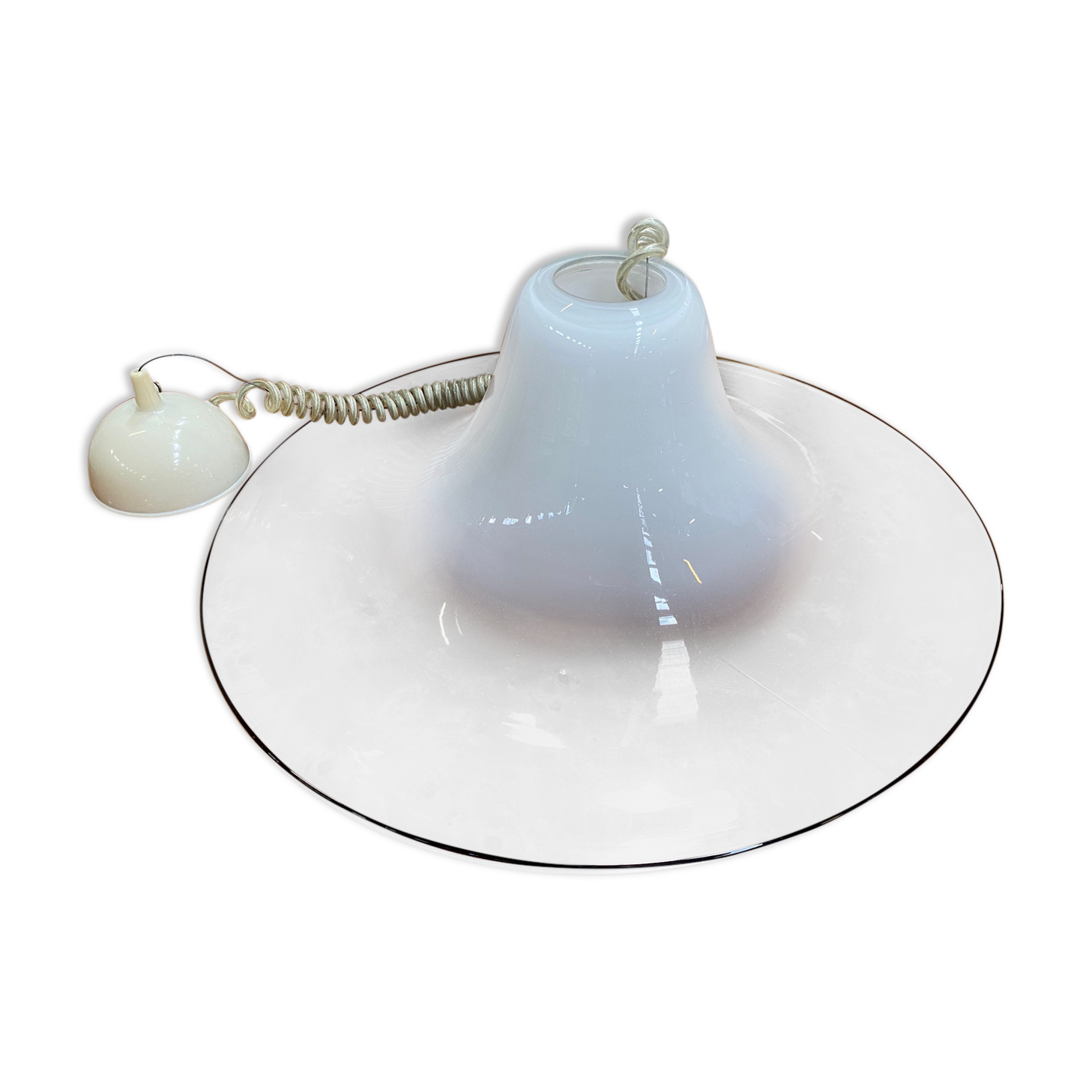 Cinea pendant lamp, Leucos workshop, Murano glass, Giusto Toso design, Italy, circa 1970.