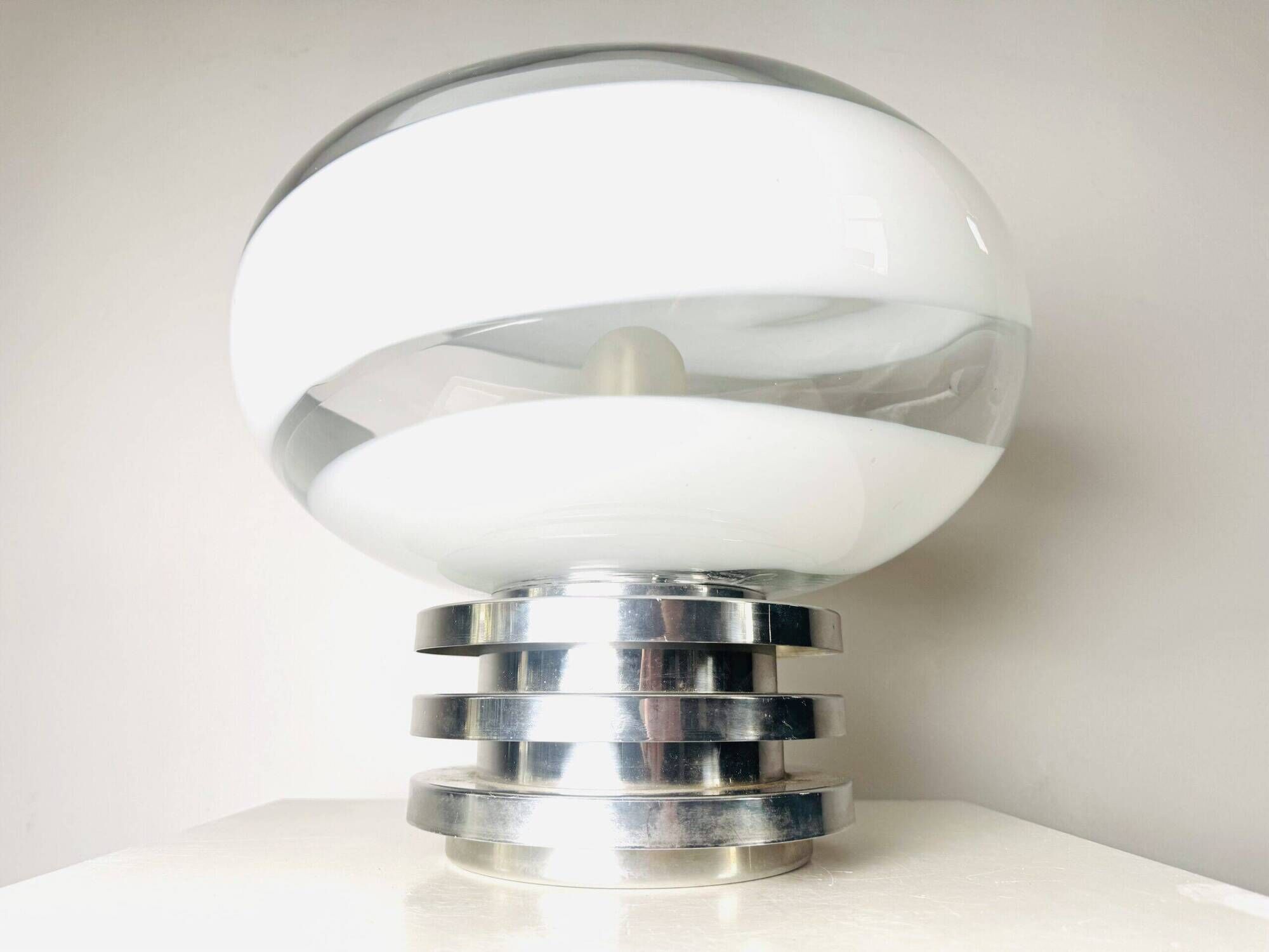 Model 1361 Sculptural Dome Glass Table Lamp By Doria Leuchten, Germany 1970S