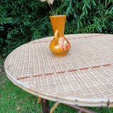 Table à manger bois et rotin