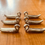 Case of 6 silver-plated knife rests in the shape of swans from the 1970s/80s.
