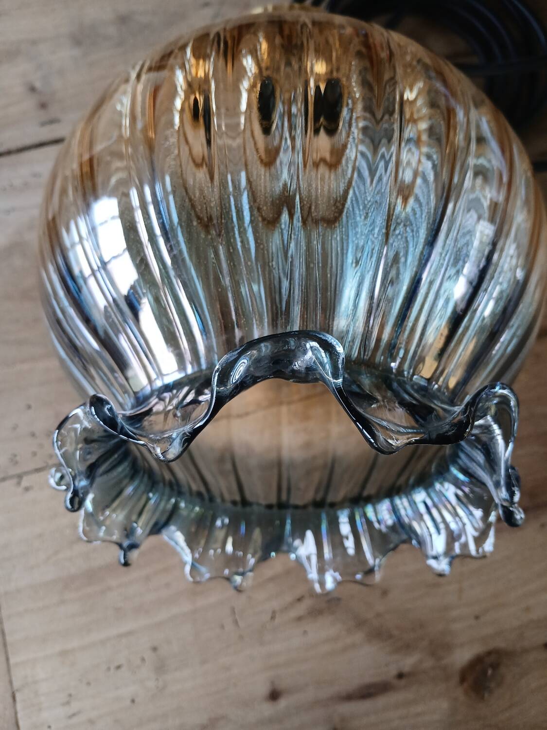 Suspension vintage en verre