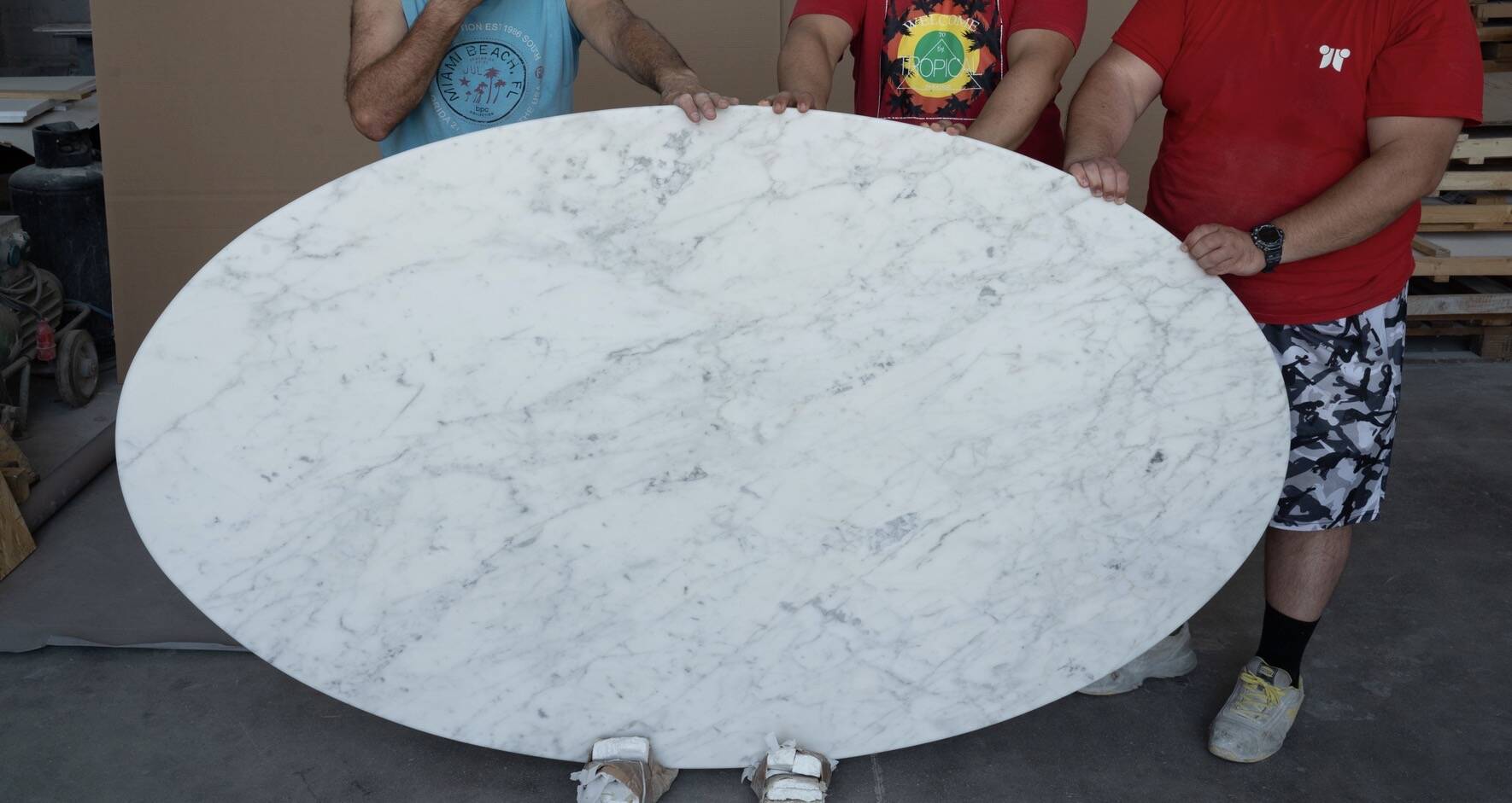Original Knoll Tulip oval dining table 198x121 Eero Saarinen Arabescato Matt